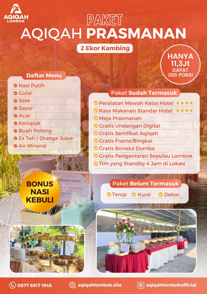 paket aqiqah lombok prasmanan 2 ekor kambing