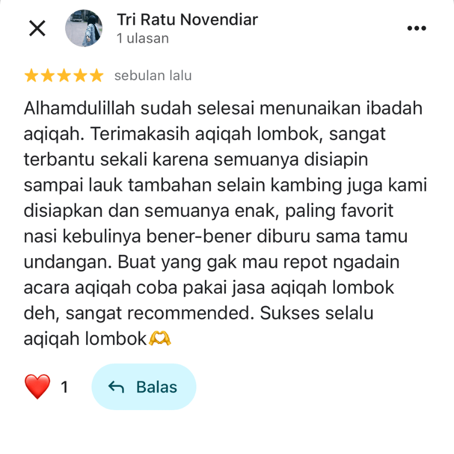 testimoni aqiqah lombok 1