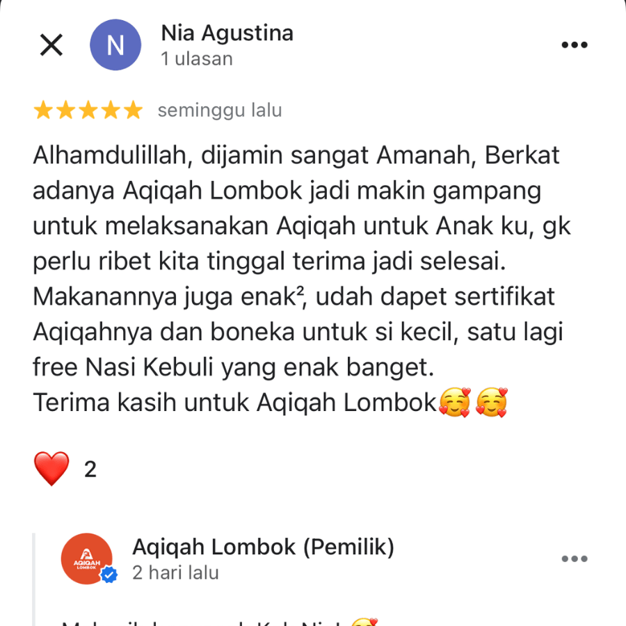 testimoni aqiqah lombok 3