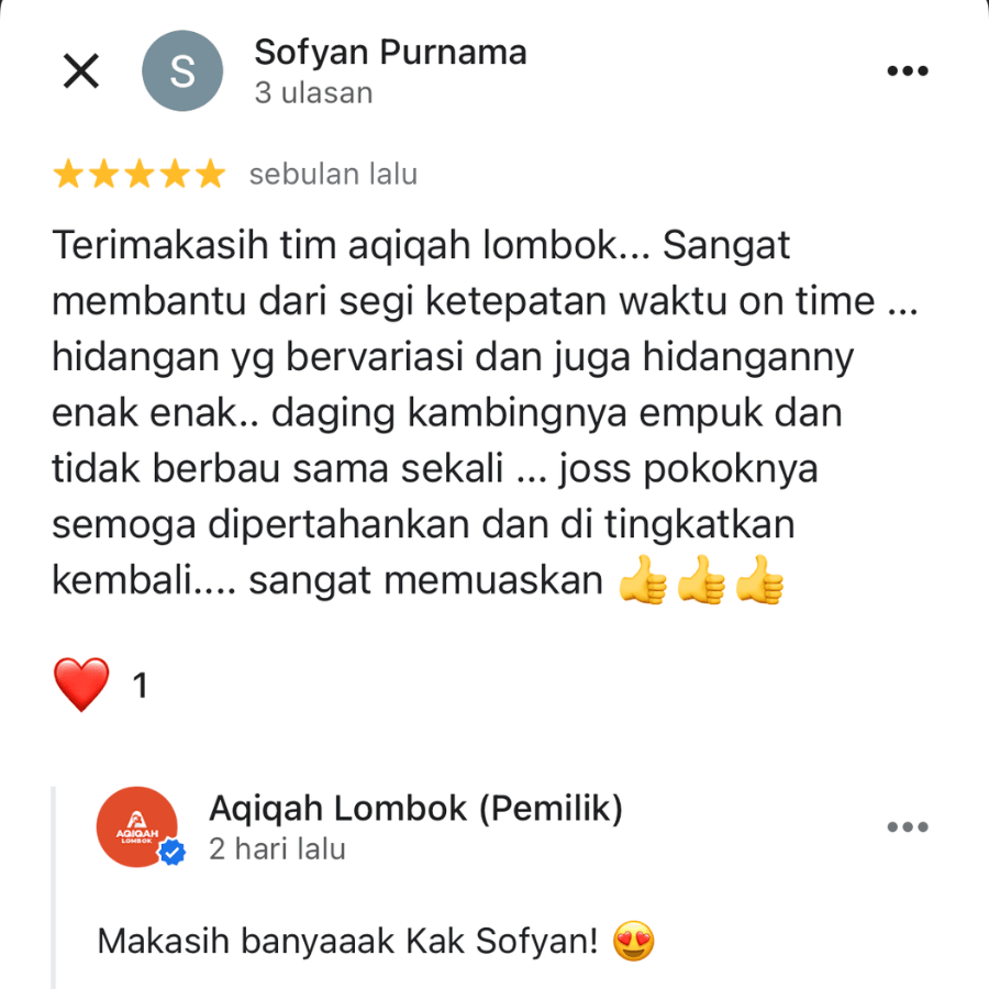 testimoni aqiqah lombok 5