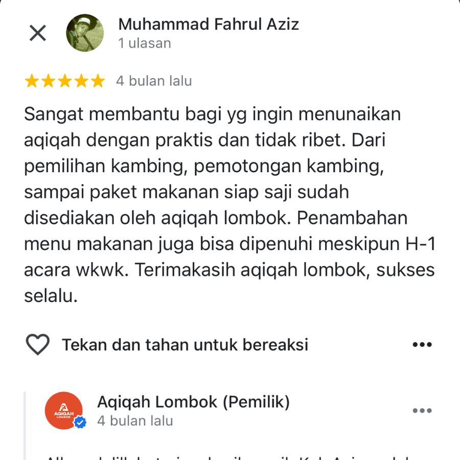 testimoni aqiqah lombok 9